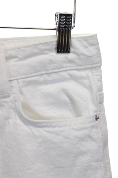 Zara Womens Wide Leg Jeans High Rise White Cotton Size 4