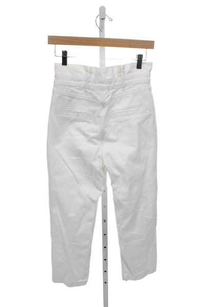 Zara Basic Womens White Cropped High Rise Jeans Size 2