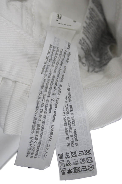 Zara Basic Womens White Cropped High Rise Jeans Size 2