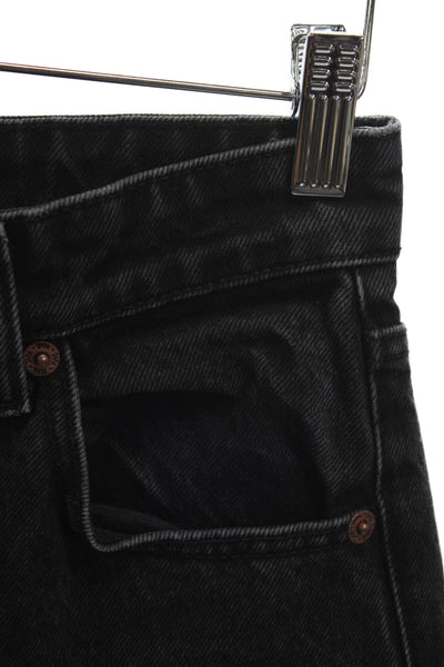 Zara Women Straight Black High Rise Jeans Cotton Button Size 4