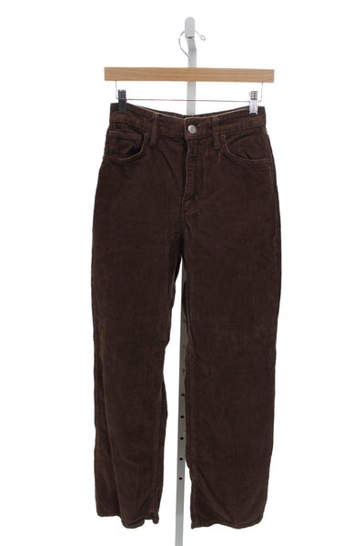 Zara Womens Brown Cotton Button Pants Size 4