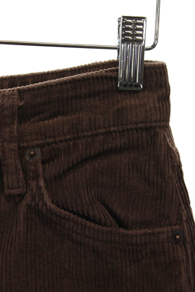 Zara Womens Brown Cotton Button Pants Size 4