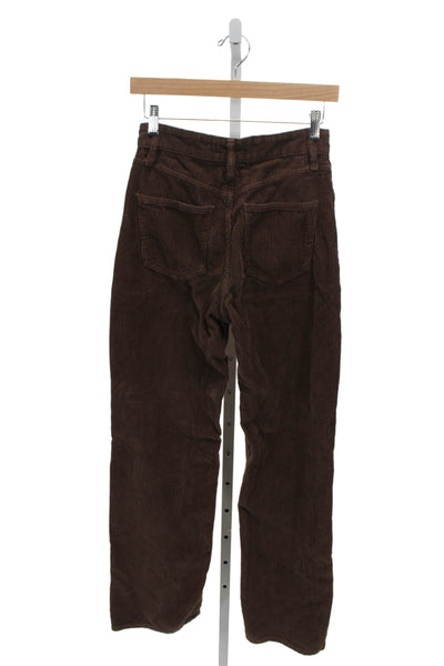 Zara Womens Brown Cotton Button Pants Size 4