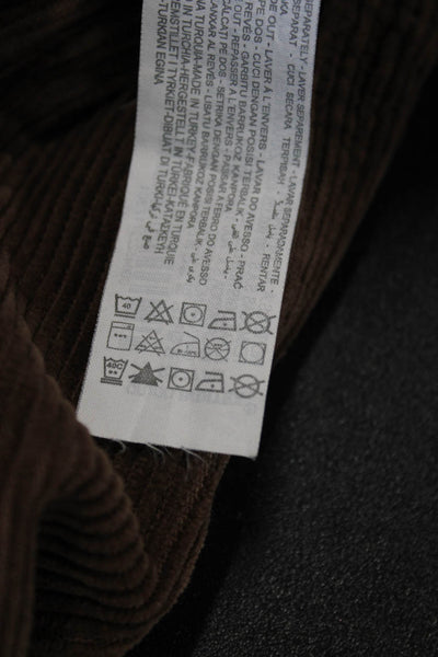 Zara Womens Brown Cotton Button Pants Size 4