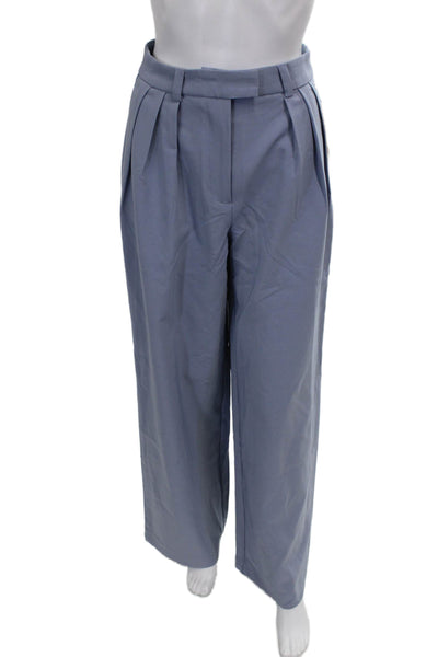 NA-KD Women Dress Pants Blue Polyester Button Size 34