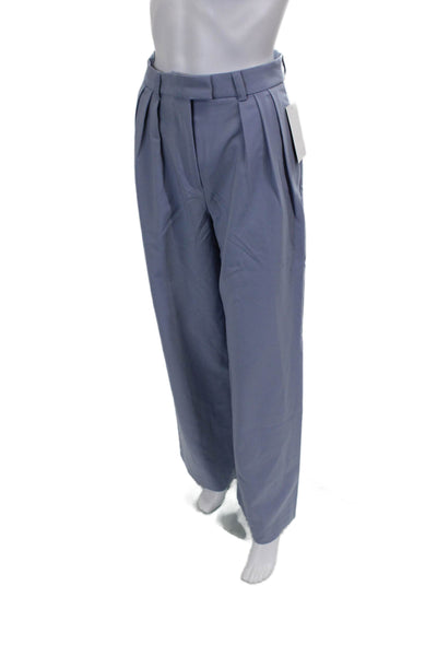 NA-KD Women Dress Pants Blue Polyester Button Size 34