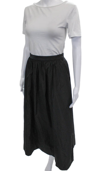 Kal Rieman Women Black Flare Long Skirt Polyester Zip Size 8