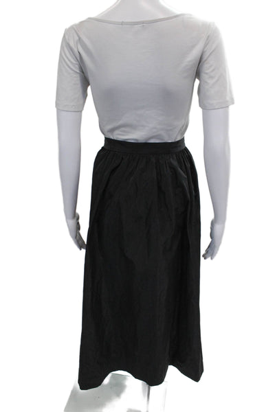Kal Rieman Women Black Flare Long Skirt Polyester Zip Size 8