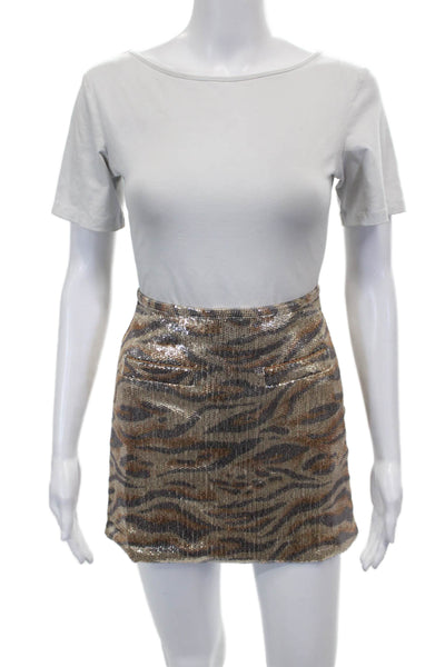 Le Superbe Women Straight Pencil Skirt Multicolor Animal Print Size 0