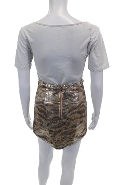 Le Superbe Women Straight Pencil Skirt Multicolor Animal Print Size 0