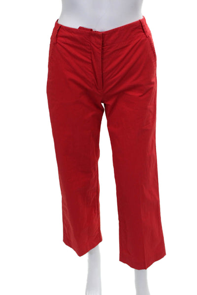 Ann Mashburn Womens Red Chino Pants Cotton Button Inseam 28 Size 0