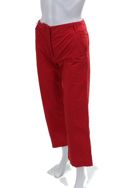 Ann Mashburn Womens Red Chino Pants Cotton Button Inseam 28 Size 0