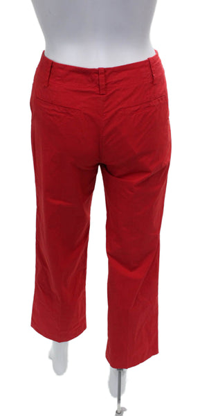 Ann Mashburn Womens Red Chino Pants Cotton Button Inseam 28 Size 0