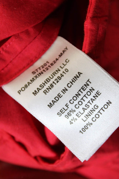 Ann Mashburn Womens Red Chino Pants Cotton Button Inseam 28 Size 0