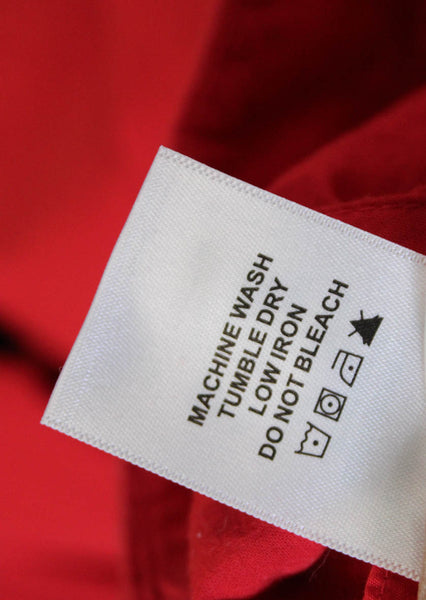 Ann Mashburn Womens Red Chino Pants Cotton Button Inseam 28 Size 0