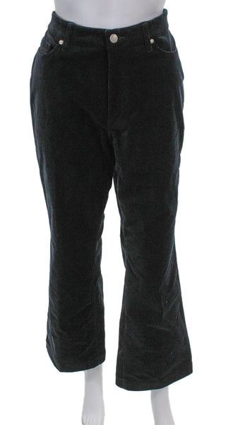 Ann Mashburn Womens Bootcut Pants Black Cotton Button Inseam 29 Size 25