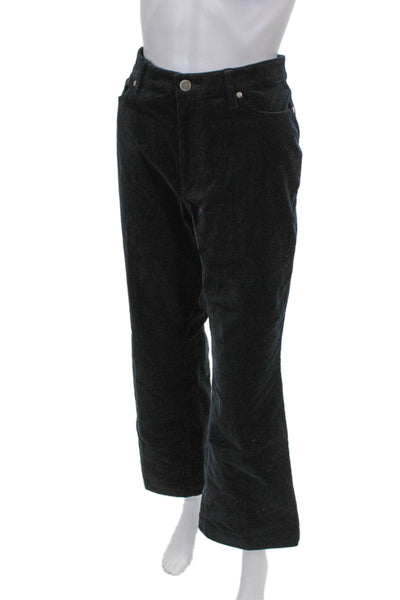 Ann Mashburn Womens Bootcut Pants Black Cotton Button Inseam 29 Size 25