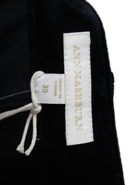 Ann Mashburn Womens Bootcut Pants Black Cotton Button Inseam 29 Size 25
