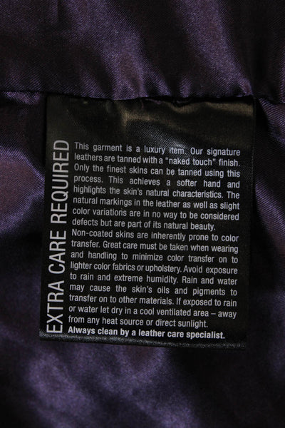 Marc New York Womens Biker Leather Jacket Black Zip Size M