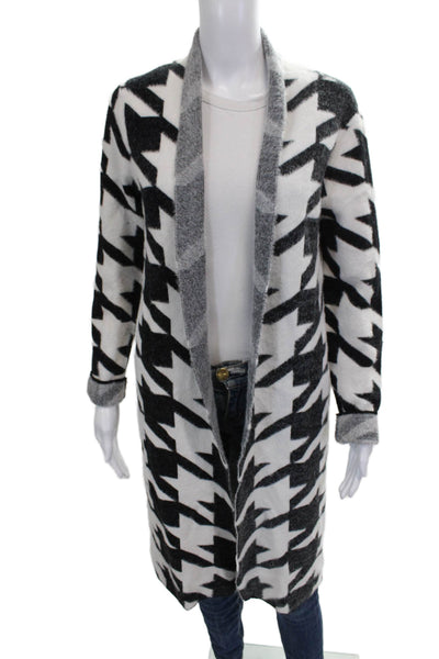 philosophy Womens Black Geometric Collared Long Sleeve Nylon Cardigan Size XS