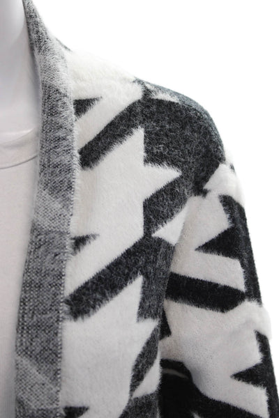 philosophy Womens Black Geometric Collared Long Sleeve Nylon Cardigan Size XS