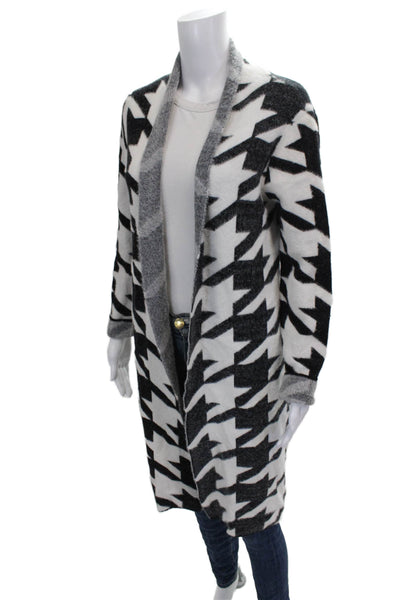 philosophy Womens Black Geometric Collared Long Sleeve Nylon Cardigan Size XS
