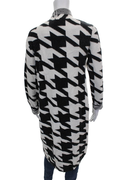 philosophy Womens Black Geometric Collared Long Sleeve Nylon Cardigan Size XS