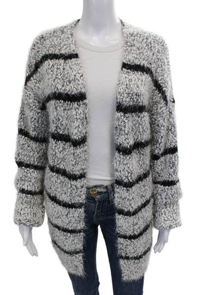 Calvin Klein Women Cardigan Open Front Striped Multicolor Long Sleeve Size L