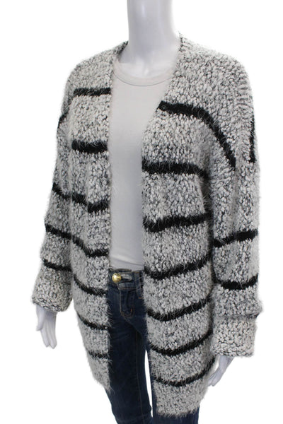 Calvin Klein Women Cardigan Open Front Striped Multicolor Long Sleeve Size L