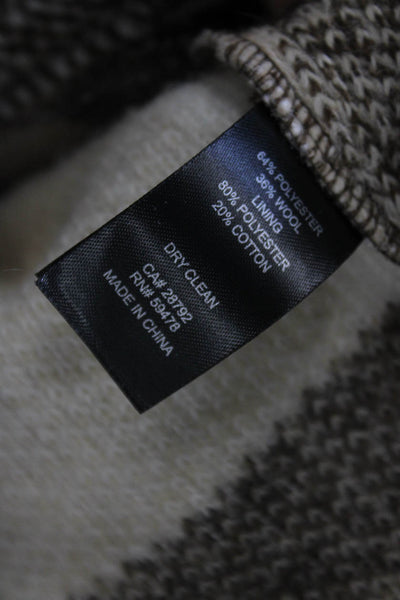 House of Harlow 1960 Womens Basic Jacket Brown Check Button Long Sleeve Size L