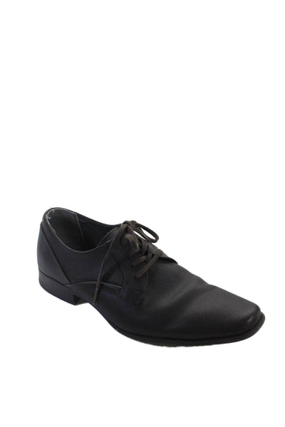 Calvin Klein Mens Leather Lace-Up Loafers Dark Brown Size 9
