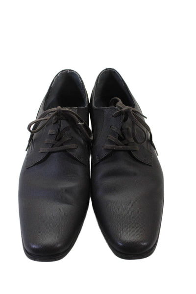 Calvin Klein Mens Leather Lace-Up Loafers Dark Brown Size 9