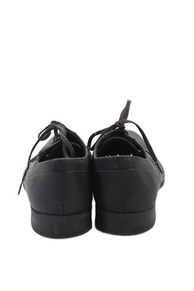 Calvin Klein Mens Leather Lace-Up Loafers Dark Brown Size 9