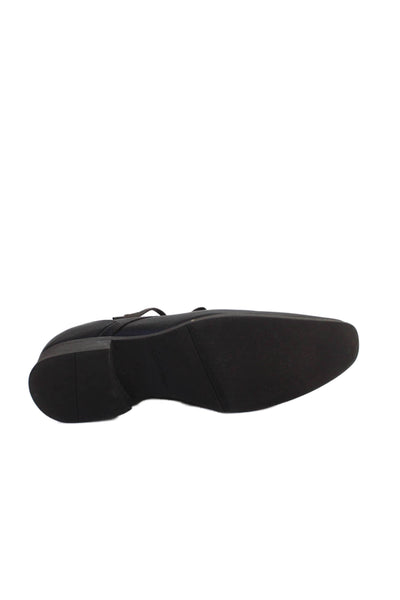 Calvin Klein Mens Leather Lace-Up Loafers Dark Brown Size 9