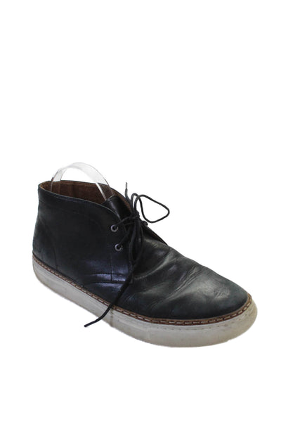 Florsheim Mens Leather Lace-Up High Top Sneakers Black Size 13