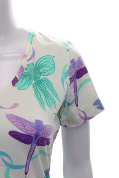 Manuel Canovas Women Multicolor Animal Print V Neck Short Sleeve Set Size 6
