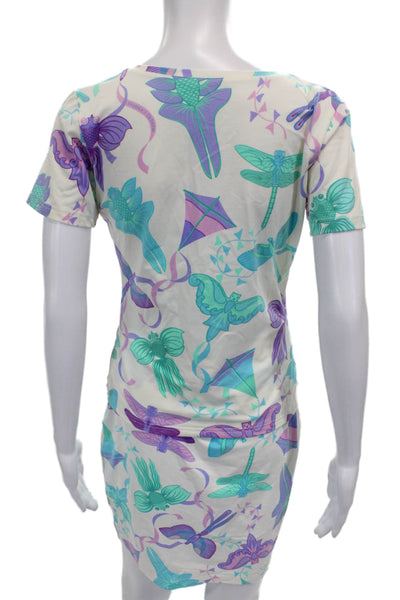Manuel Canovas Women Multicolor Animal Print V Neck Short Sleeve Set Size 6