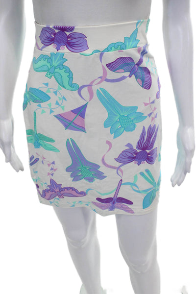 Manuel Canovas Women Multicolor Animal Print V Neck Short Sleeve Set Size 6