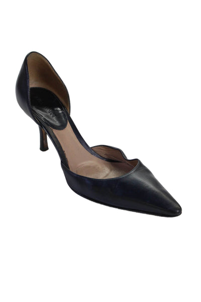 Giorgio Armani Womens Leather Pointed Toe Heels Pumps Black Size 36.5 6.5