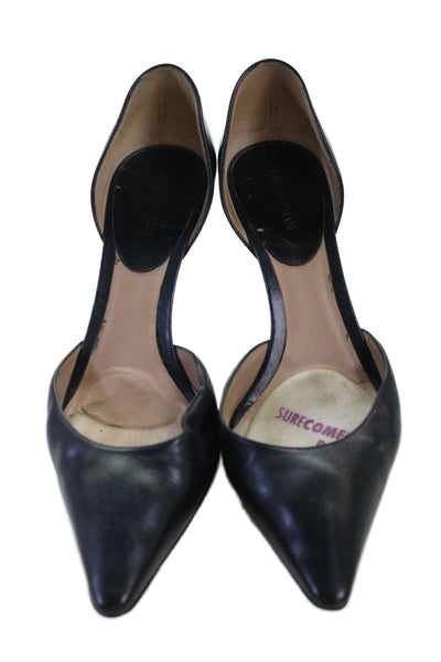 Giorgio Armani Womens Leather Pointed Toe Heels Pumps Black Size 36.5 6.5