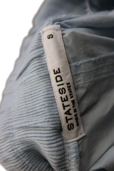 Stateside Women Sweatpants Blue Cotton Drawstring Size S