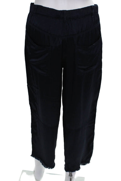 Jaga Womens Cropped Black Rayon Pants Button Closure Size 0
