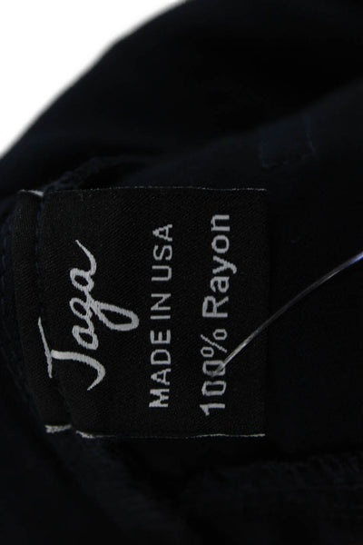 Jaga Womens Cropped Black Rayon Pants Button Closure Size 0