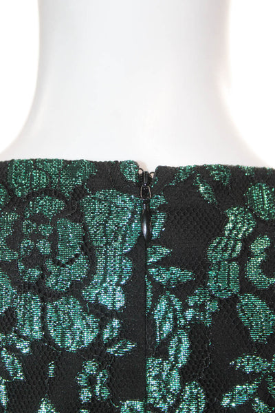Rebecca Vallance Womens Bodycon Dress Black Floral V-Neck Long Sleeve Size 2