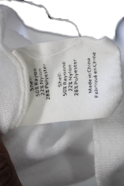 L Agence Women Pullover White Rayon Crew Neck Long Sleeve Size S