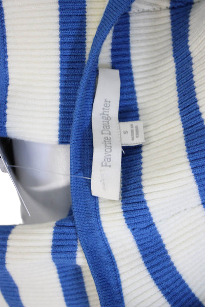Favorite Daughter Womens Blue Striped V Neck Cardigan Long Sleeve Size S