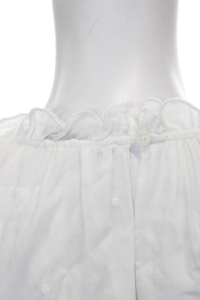 Me + Em Womens White Cotton Polka Dot Halter Sundress Button Knee Length Size 2