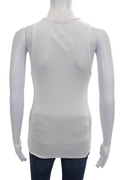 ATM Womens Micromodal Mock Neck Sleeveless Basic Tank White Size S