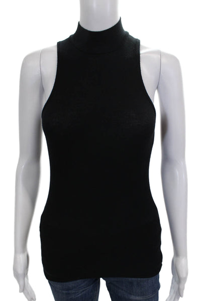 ATM Women Basic Mock Neck Micromodal Sleeveless Tank Black Size XS