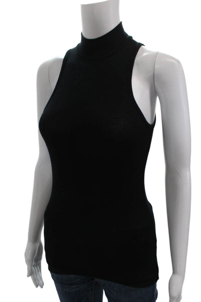 ATM Women Basic Mock Neck Micromodal Sleeveless Tank Black Size XS